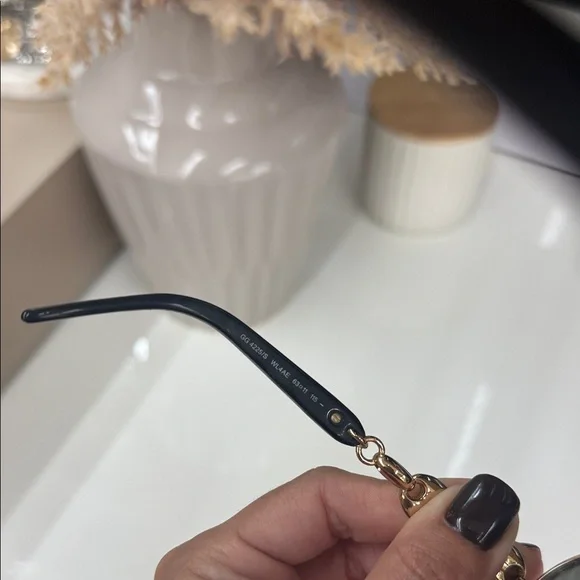 Gucci Gold and Black Chain Sunglasses